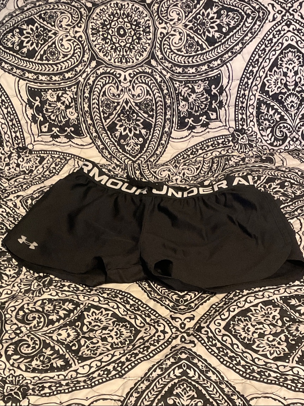 Under Armour Black Elastic-Waist Athletic Shorts